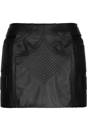 Dolce & Gabbana Spódnice, Kobieta, Czarny, S, Nylon, Stylowa Miniówka z Nappa