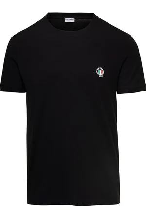 Dolce & Gabbana Koszulki, Mężczyzna, Czarny, L, Scudetto Girocollo T-Shirt - Czarny