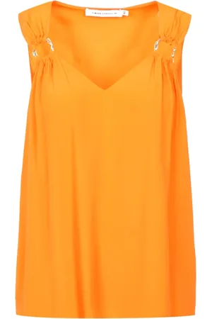 SIMONA CORSELLINI Koszulki, Kobieta, Pomarańczowy, L, Sleeveless Tops