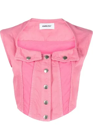 AMBUSH Koszulki, Kobieta, Różowy, S, Denim, Sleeveless Tops