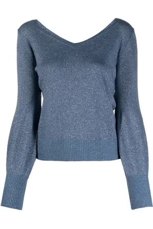 D.EXTERIOR Swetry, Kobieta, Niebieski, M, Len, Knitwearka w szyku V.