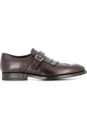 HENDERSON BARACCO Buty, Mężczyzna, brązowy, 41 EU, Ciemnobrązowe Buty Brogue z Frędzlami