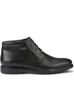 Geox Buty, Mężczyzna, Czarny, 44 EU, Len, Czarne Botki na Kostkę dla Mężczyzn