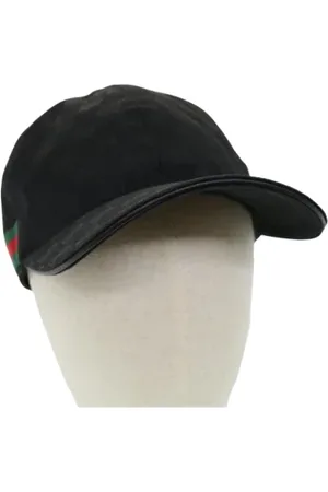 Gucci Pre-owned, unisex, Czarny, ONE SIZE, Używany kapelusz Gucci z czarnego materiału