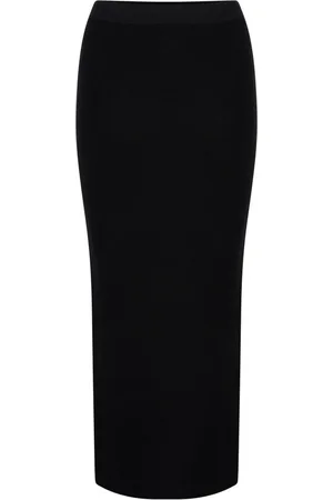 INWEAR Spódnice, Kobieta, Czarny, XL, Bawełna, Klasyczna Spódnica Ołówkowa 30108619 Czarna