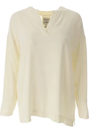 Alessia Santi Bluzki, Kobieta, Beżowy, L, V-neck Knitwear