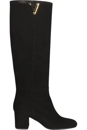 Via Roma Buty, Kobieta, Czarny, 40 1/2 EU, Zamsz, Czarne Kozaki z Zamszu na Kolano