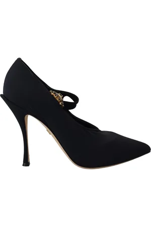 Dolce & Gabbana Buty, Kobieta, Czarny, 35 1/2 EU, Czarne Kryształowe Pompki na Stretch