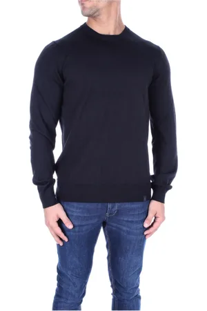 FAY Bluzy, Mężczyzna, Czarny, XL, Wełna, Czarny Sweter z Logo