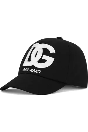 Dolce & Gabbana Akcesoria, Mężczyzna, Czarny, M, Czarna czapka baseballowa dla dzieci z logo DG
