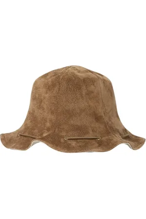 HENDER SCHEME Akcesoria, Mężczyzna, brązowy, ONE SIZE, Suede Skórzany Kapelusz z Wiązaniem