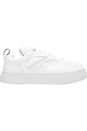 Eytys Buty, Mężczyzna, Biały, 38 EU, Logo Wytłaczane Skórzane Trampki