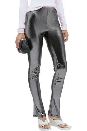 BLUMARINE Spodnie, Kobieta, Szary, S, Metallic Leggings
