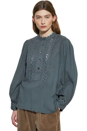 Antik Batik Bluzki, Kobieta, Szary, L, Bluzka Aya z otworami