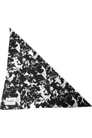 Rodebjer Akcesoria, Kobieta, Czarny, ONE SIZE, Abstrakcyjny Trójkątny Szal z Logo