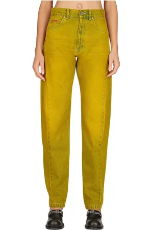 MARTINE ROSE Jeansy, Kobieta, Żółty, S, Denim, Wyprane Twist Seam Jeansy