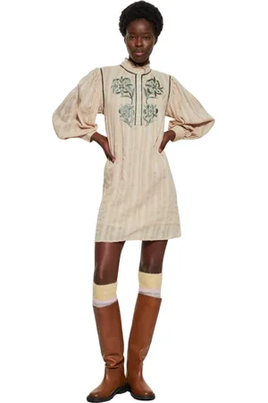 Antik Batik Sukienki, Kobieta, Beżowy, L, Short Sukienki