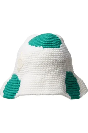 Moncler Akcesoria, unisex, Biały, ONE SIZE, Spotted Wełniany Kapelusz z Dzianiny