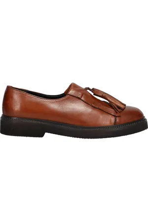 SANGIORGIO Buty, Kobieta, brązowy, 37 EU, Skóra, Płaskie buty mokasyny