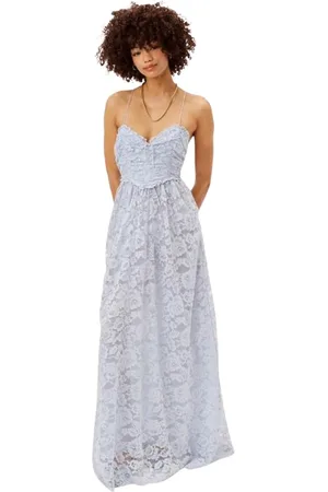 For Love & Lemons Sukienki, Kobieta, Niebieski, M, Sukienka Maxi
