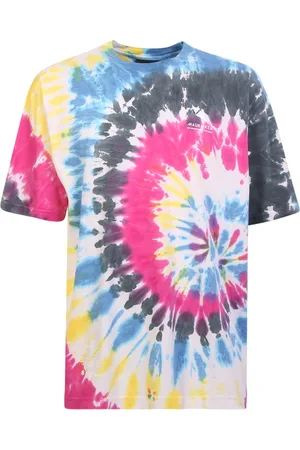 MAUNA KEA Koszulki, Mężczyzna, Wielobarwność, S, Niebieska Koszulka z Logo w Stylu Tie Dye