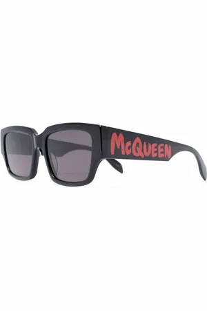 Alexander McQueen Akcesoria, Mężczyzna, Czarny, ONE SIZE, Czarne okulary przeciwsłoneczne z modnym wzorem