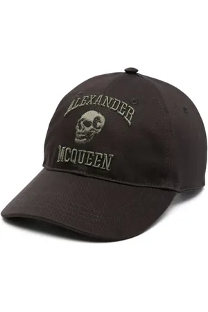 Alexander McQueen Akcesoria, Mężczyzna, Czarny, M, Czarna Czapka z Haftowanym Logo