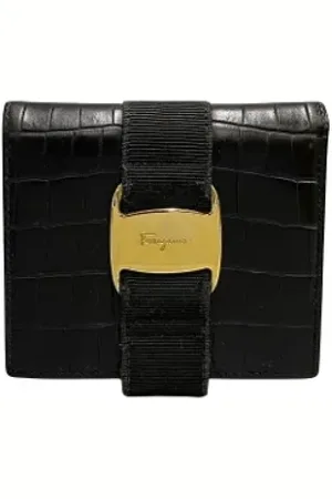 Salvatore Ferragamo Pre-owned, Kobieta, Czarny, ONE SIZE, Skóra, Pre-owned skórzane portfele