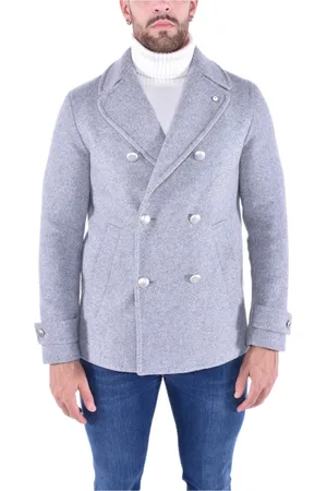L.B.M. 1911 Kurtki, Mężczyzna, Szary, 3XL, Nylon, Sartorialna Dwurzędowa Szara Kurtka