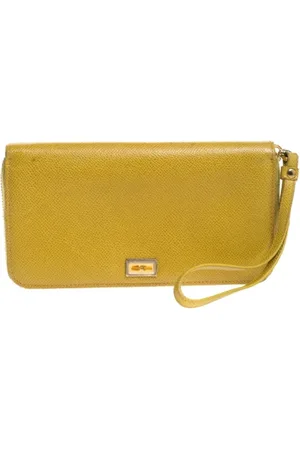 Dolce & Gabbana Pre-owned, Kobieta, Żółty, ONE SIZE, Pre-owned skórzane portfele