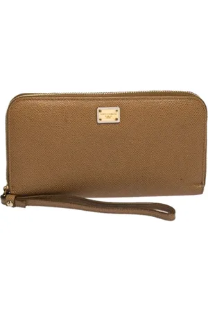 Dolce & Gabbana Pre-owned, Kobieta, Beżowy, ONE SIZE, Pre-owned skórzane portfele