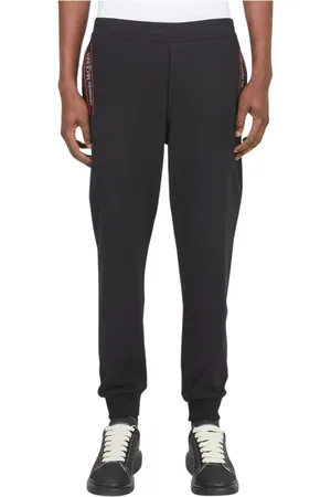 Alexander McQueen Spodnie, Mężczyzna, Czarny, L, Logo-Tape Spodnie Dresowe