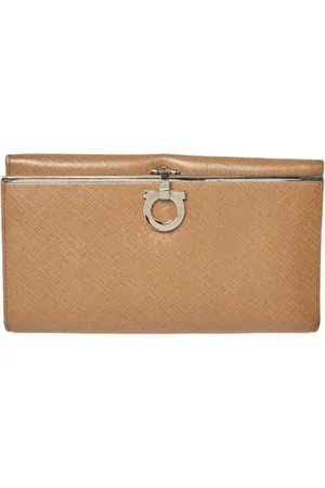 Salvatore Ferragamo Pre-owned, Kobieta, Beżowy, ONE SIZE, Pre-owned skórzane portfele
