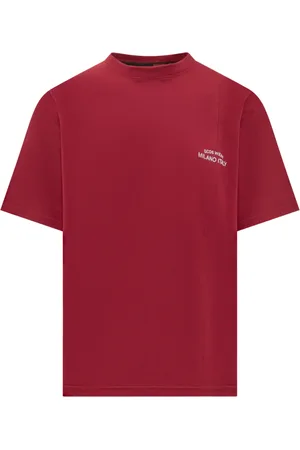 GCDS Koszulki, Mężczyzna, Czerwony, S, Kolekcja Haftowanych T-shirtów