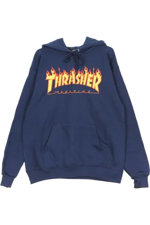 Thrasher Bluzy, Mężczyzna, Niebieski, S, Bluza z kapturem Flame