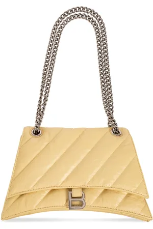 Balenciaga Torebki, Kobieta, Żółty, ONE SIZE, Len, Torba na ramię Crush Medium