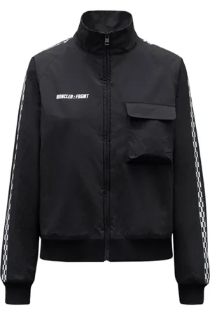 Moncler Kurtki, Mężczyzna, Czarny, S, Czarna Kurtka z Poliestru z Detalem Logo