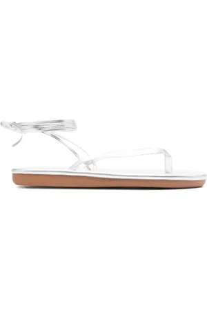 Ancient Greek Sandals Buty, Kobieta, Biały, 37 EU, Srebrna Sahara Flip Flop Sandał