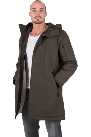 g-lab Płaszcze, Mężczyzna, brązowy, L, Eco Tech Parka w Ciemnym Błocie