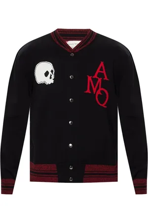 Alexander McQueen Swetry, Mężczyzna, Czarny, L, Czarny Sweter z Długimi Rękawami z Bawełny