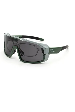 Briko Akcesoria, unisex, Szary, ONE SIZE, Zielone Wojskowe Okulary Przeciwsłoneczne