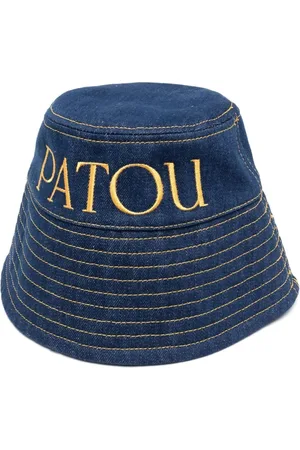 Patou Akcesoria, Kobieta, Niebieski, M, Denim, Wyszywany Logo Denim Bucket Hat
