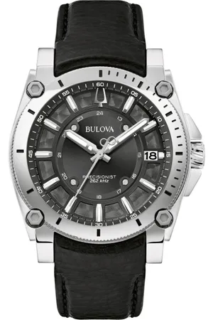 BULOVA Akcesoria, Mężczyzna, Czarny, ONE SIZE, Precisionist Czarny Zegarek Skórzany Pasek