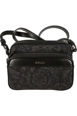 VERSACE Torebki, Mężczyzna, Czarny, ONE SIZE, Torebka na ramię z tkaniny Jacquard