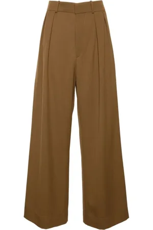 WARDROBE.NYC Spodnie, Kobieta, brązowy, M, Brązowe Spodnie o Szerokich Nogawkach