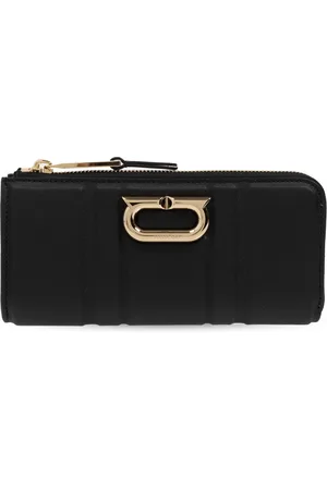 Salvatore Ferragamo Akcesoria, Kobieta, Czarny, ONE SIZE, Skóra, Skórzany portfel z logo