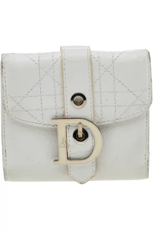 Dior Pre-owned, Kobieta, Biały, ONE SIZE, Pre-owned skórzane portfele