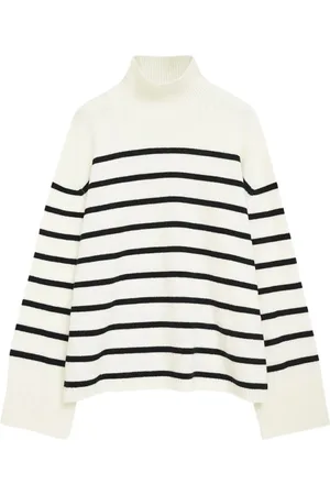 ANINE BING Swetry, Kobieta, Biały, L, Courtney Sweater - Striper