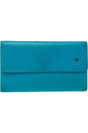 CHANEL Pre-owned, Kobieta, Niebieski, ONE SIZE, Pre-owned skórzane portfele