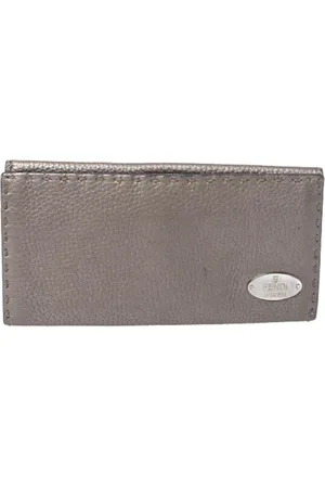 Fendi Pre-owned, Kobieta, Szary, ONE SIZE, Pre-owned skórzane portfele
